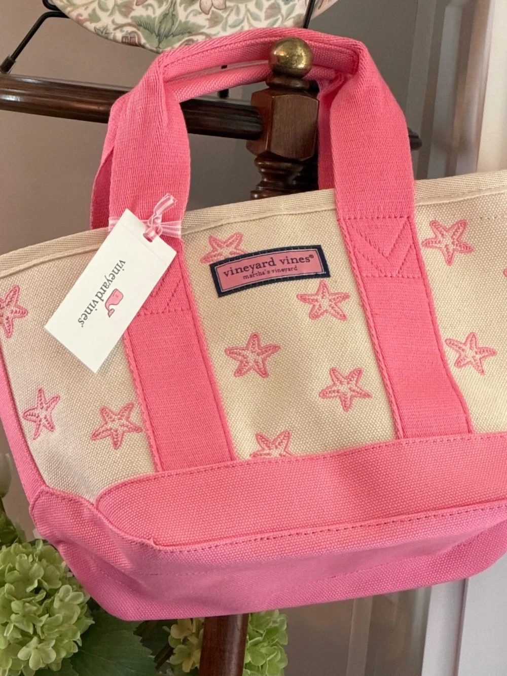 NWT Vineyard Vines Mini Embroidered Heritage Tote in Bahama Breeze